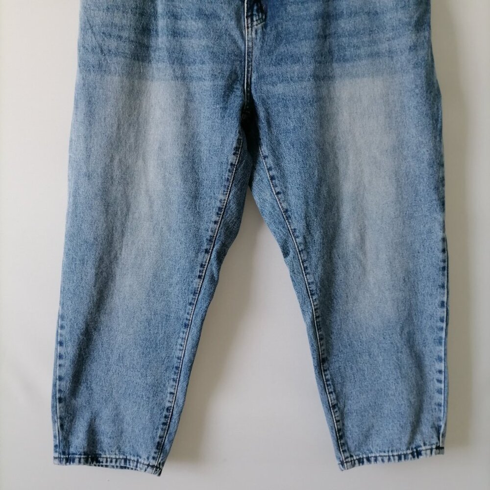 NWT Shein Curve Womens Light Blue High Rise Cropped Denim Baggy Jeans Size 4XL - Picture 3 of 7